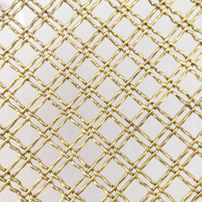 Architectural Woven Metal Mesh Brass Decorative Wire Mesh for Commercial Interior