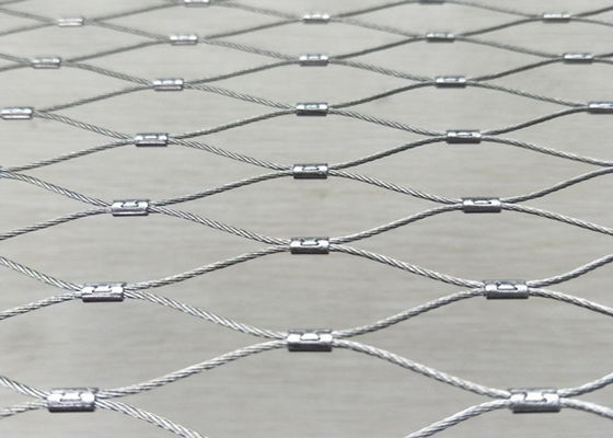 Πλεγμένο πλέγμα 210x210mm σχοινιών καλωδίων ανοξείδωτου δομή καλωδίων 7x19
