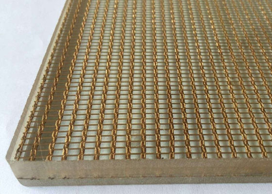1.5mm καλωδίων πλέγματος τοποθετημένος σε στρώματα ορείχαλκος χρώματος γυαλιού διακοσμητικός χρυσός