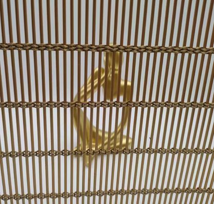 Διακοσμητικό υφασμένο σύρμα εύκαμπτο μεταλλικό πλέγμα ύφασμα επίστρωση σκόνης για κουρτίνες