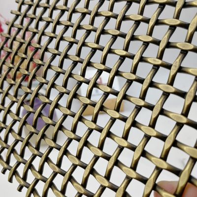 10mm διακοσμητικό πλέγμα από υφασμένο σύρμα με επίπεδη διάμετρο 1,5×3,5mm και βάρος 8,6 kg/m2