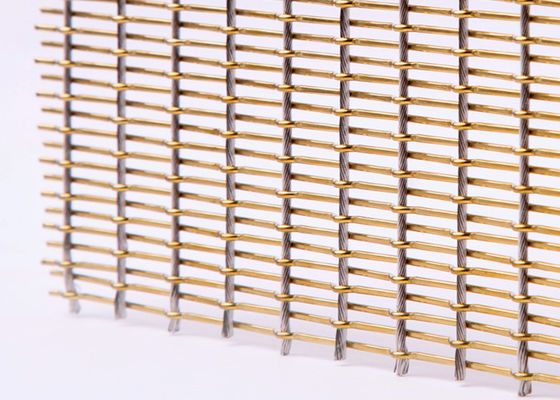Το γυαλί ντεκόρ τοποθέτησε το ύφασμα 4.5mm SGS πλέγματος εύκαμπτων μετάλλων για την αίθουσα ανελκυστήρων σε στρώματα