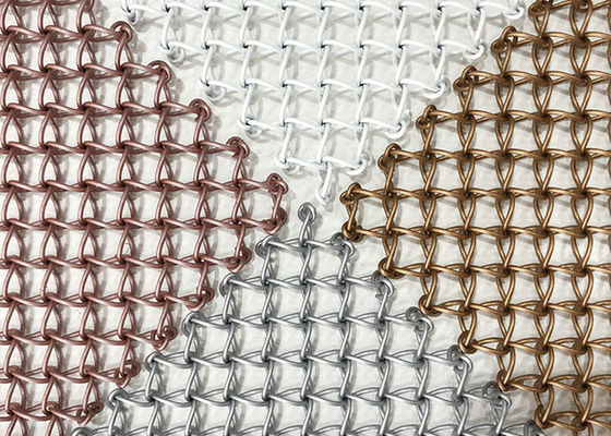 Μέταλλο 1.5mm Pvd ανοξείδωτου διακοσμητικός υφαμένος άκαμπτος αντι αντίκτυπος οθόνης πλέγματος καλωδίων
