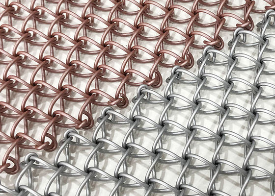 Μέταλλο 1.5mm Pvd ανοξείδωτου διακοσμητικός υφαμένος άκαμπτος αντι αντίκτυπος οθόνης πλέγματος καλωδίων
